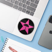 Pluviophile Star v2 (roze) Sticker (Laptop met iPhone)
