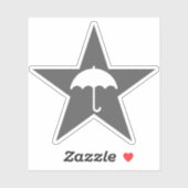 Pluviophile ster (grijs) sticker (Vel)