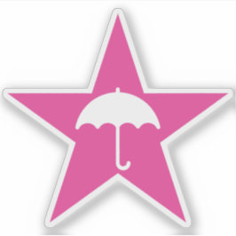 Pluviophile ster (roze) sticker