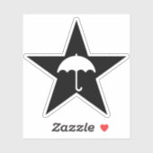 Pluviophile ster (zwart) sticker (Vel)