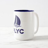 PLYC White Mug with Navy Interior (Devant droit)