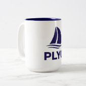 PLYC White Mug with Navy Interior (Devant gauche)