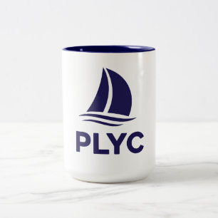 PLYC Witte mok met marineblauwe binnenkant