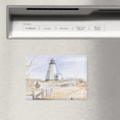 Plymought Lighthouse Watercolor Magneet (Insitu (Vaatwasser))