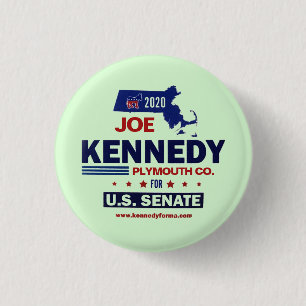 Plymouth County voor Joe Kennedy 2020 Ronde Button 3,2 Cm