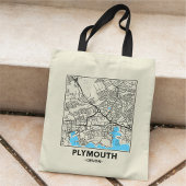 Plymouth, Devon City Map Tote Bag