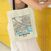 Plymouth, Devon City Map Tote Bag