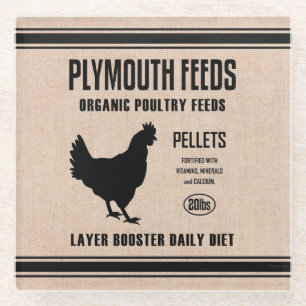 PLYMOUTH-DIEREN GLAZEN ONDERZETTER