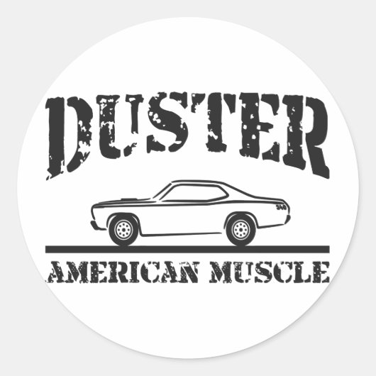 Plymouth Duster American Museum Ronde Sticker (Voorkant)