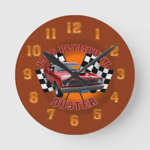 Plymouth Duster Wall Clock uit 1976. Ronde Klok