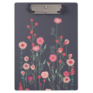 Plymouth Flowers Dark Boho Floral Painting Klembord