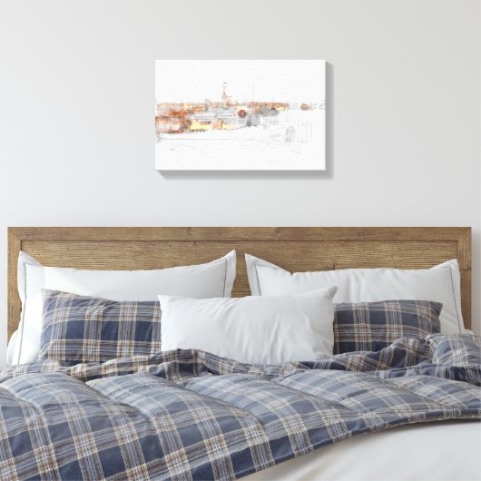 Plymouth Harbour Canvas Print (Insitu (Slaapkamer))