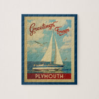 Plymouth Jigzaag Puzzle Sailboat Massachusetts