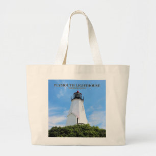 Plymouth Lighthouse, "de Gurnet" Massachusetts Grote Tote Bag