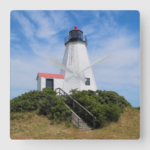 Plymouth Lighthouse, "de Gurnet" Massachusetts Vierkante Klok