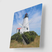 Plymouth Lighthouse, "de Gurnet" Massachusetts Vierkante Klok (Hoek)