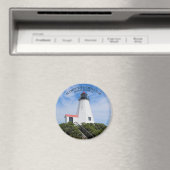 Plymouth Lighthouse, Massachusetts Round Magnet Magneet (Insitu (Vaatwasser))