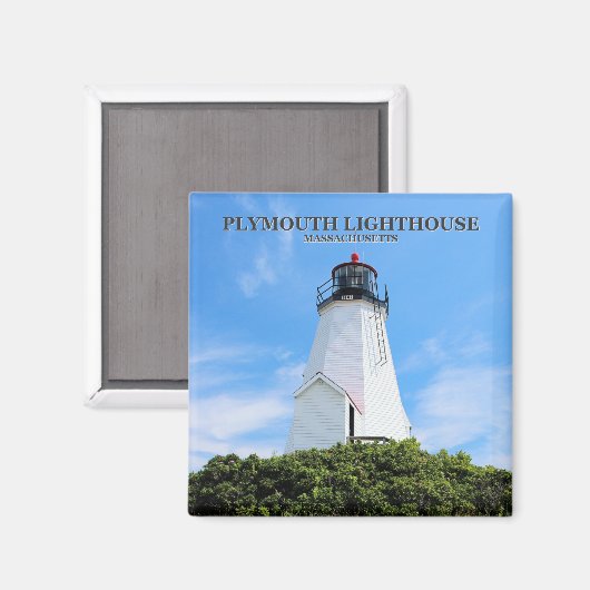 Plymouth Lighthouse, "The Gurnet", MA Magnet Magneet (Voorkant / Achterkant)
