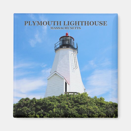 Plymouth Lighthouse, "The Gurnet", MA Magnet Magneet (Voorkant)
