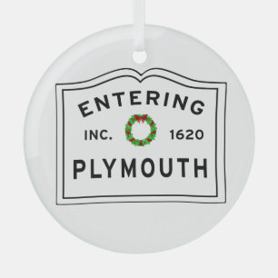 Plymouth, MA Holiday Wreater Keramisch Ornament