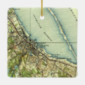 Plymouth MA Kaart Keramisch Ornament (Achterkant)