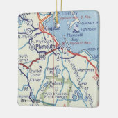Plymouth MA  Kaart Keramisch Ornament (Links)