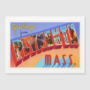 Plymouth Massachusetts MA Vintage Travel Souvenir