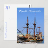 Plymouth Massachusetts Mayflower Ship Carte postal (Devant / Derrière)