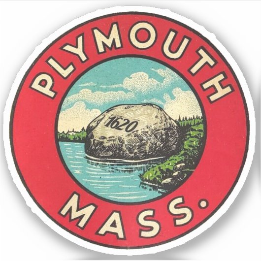 Plymouth Massachusetts - Sticker (Voorkant)