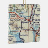 Plymouth NH  Map Keramisch Ornament (Rechts)