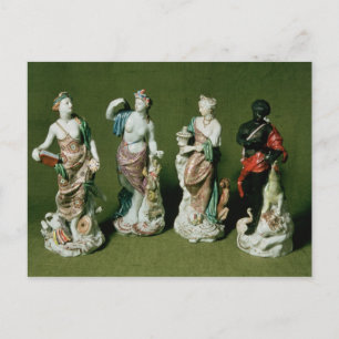 Plymouth porcelain cijfers op de vier continenten briefkaart