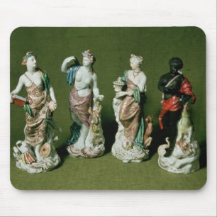 Plymouth porcelain cijfers op de vier continenten muismat