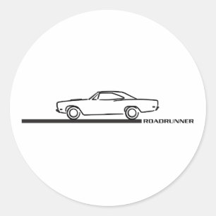 Plymouth Roadrunner 1968 Ronde Sticker