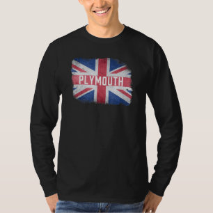Plymouth Verenigd Koninkrijk Britse Vlag Vintage U T-shirt