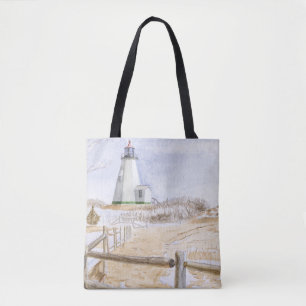 Plymouther vuurtoren aquarel draagtas