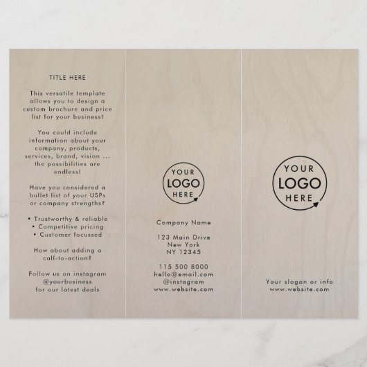Plywood bouleau | Logo Brochure triplée de grains  (Devant)