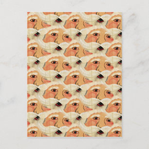 Plywood Santa Face Seamless Pattern Feestdagenkaart