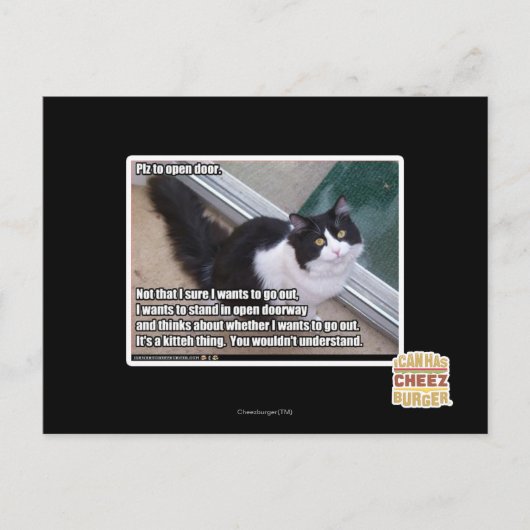 Plz om de deur te openen briefkaart (Voorkant)