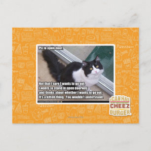 Plz om de deur te openen briefkaart