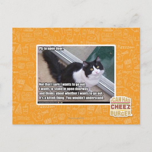 Plz om de deur te openen briefkaart (Voorkant)