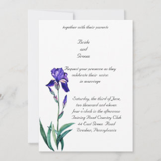 PMACarlson Elegant Iris Wedding Uitnodiging