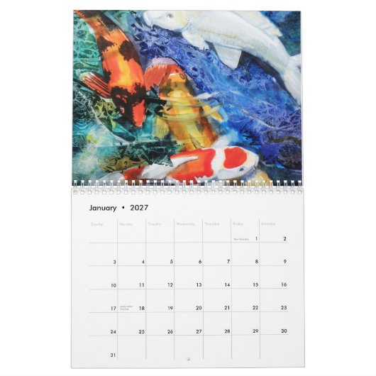 PMACarlson Koi Waterverf Calender Kalender (Jan 2027)