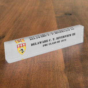 PMC DESK NAMEPLATE w/PMC Seal (BLK-TEKST) Naambordje