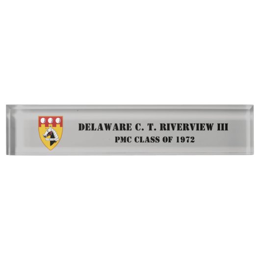 PMC DESK NAMEPLATE w/PMC Seal (BLK-TEKST) Naambordje (Voorkant)
