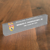 PMC DESK NAMEPLATE w/PMC Seal (WHT-TEKST) Naambordje (Zijkant)