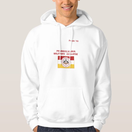 * PMC FLAG HOODIE W/NAAM EN KLASSE - rode tekst (Voorkant)