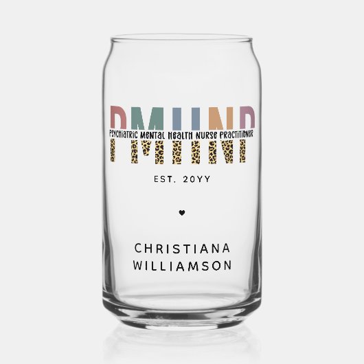 PMHNP Empreinte de léopard Psychiatrie Santé menta (Recto)