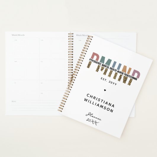 PMHNP Empreinte de léopard Psychiatrie Santé menta (Devant avec enveloppe)