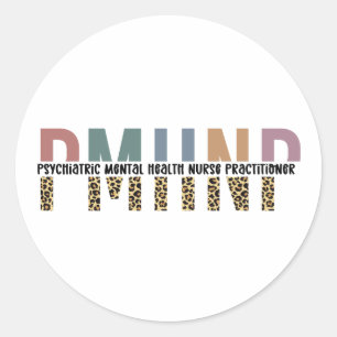 PMHNP Luipaard Print Psychiatrische Geestelijke Ge Ronde Sticker