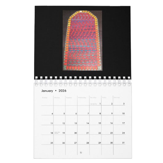 PMJArts 2016 calendrier de 12 mois (Jan 2026)